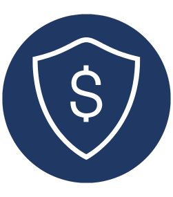 Decorative image of a shield with a dollar sign.